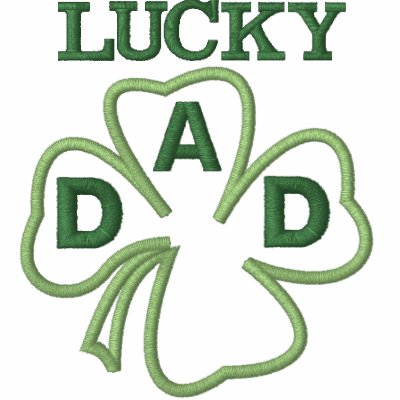 Lucky Dad Embroidered Clover Leaf by teesforyourfamily