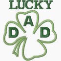 Lucky Dad Embroidered Clover Leaf