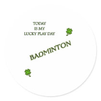 Lucky Day Badminton Round Stickers