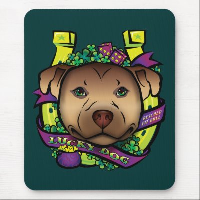 Lucky Dog Mouse Pad by HardtGraphicArdts