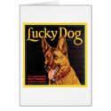 Lucky Dog Vintage Crate Label cards by vintagegiftmall Lucky Dog Vintage Crate Label cards