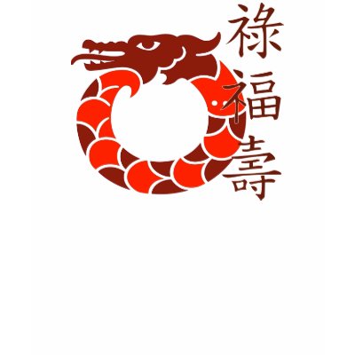 Lucky Dragons with Chinese Symbols T-shirt by GSquared