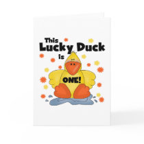Lucky Duck 1st Birthday  T-shirts and Gifts Greeting Card