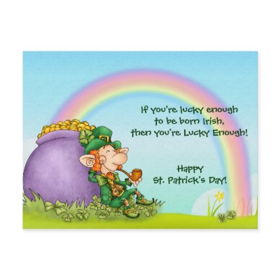 Lucky Enough Leprechaun - Customize Postcards Zazzle_postcard Lucky Enough Leprechaun - Customize Postcards Zazzle_postcard
