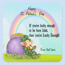 Lucky Enough Leprechaun - Customize stickers