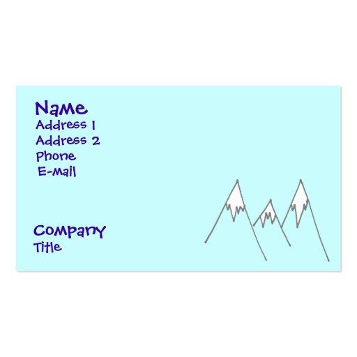 Lucky enough to be in mountains business card template (front side)