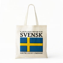 Lucky Enough to be Svensk Swedish Bag Tote