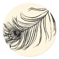 LUCKY FEATHER ★ ROUND STICKER