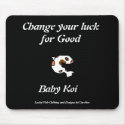 Lucky Fish Mousepad, Baby Koi by CarolinaTeresita Lucky Fish Mousepad, Baby Koi