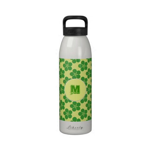 Lucky Five Leaf Clovers Reusable Water Bottle