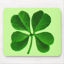 Lucky Four Leaf Clover Mouse Pad