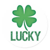 Lucky Four leaf clover St. Patrick's Day stickers