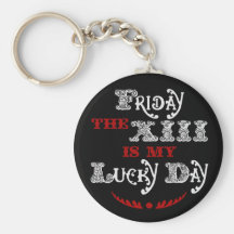 Lucky Friday the 13th Black Keychain