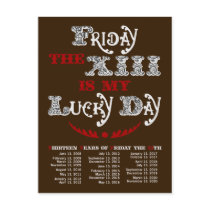 Lucky Friday the 13th Dark Postcard