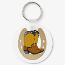 LUCKY GOLD horsehoe & boots KEYCHAIN