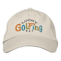 Lucky Golfing Embroidery Hat Embroidered Baseball Cap