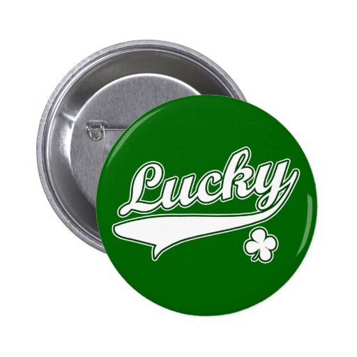 Lucky Green Button Pin Zazzle