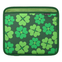Lucky green clovers iPad sleeves