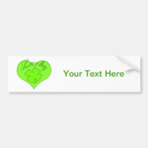 Lucky Heart Four Leaf Clover Shamrock Bumper Sticker