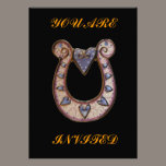 Lucky horse shoe invitation invitations