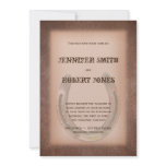 Lucky Horseshoe on Brown Leather Invitation