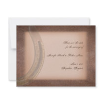 Lucky Horseshoe on Brown Leather Save the Date Custom Announcement