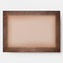 Lucky Horseshoe on Brown Leather Wedding Envelope