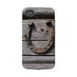 Lucky Horseshoe On Wooden Fence iPhone 4 Tough Iphone 4 Tough Cover