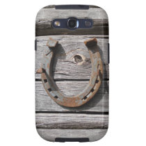 Lucky Horseshoe on Wooden Fence Samsung Galaxy S3 Galaxy S3 Cover  at Zazzle