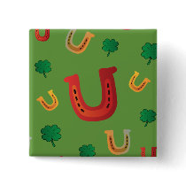 Lucky Horseshoes Pinback Button