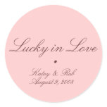 Lucky in Love and Pretty in Pink Round Stickers