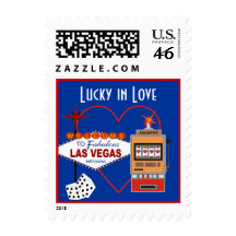 Lucky In Love Blue Wedding Postage