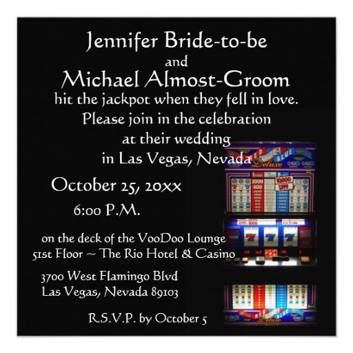 Lucky in Love Las Vegas Casino Wedding Personalized Invite