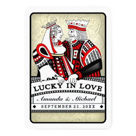 Lucky in Love Playing Cards Wedding Invitation