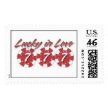 Lucky in love postage stamp