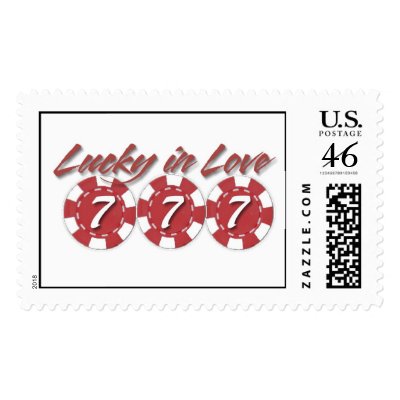 Lucky in love postage stamp