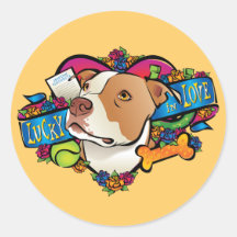 Lucky in Love Round Sticker