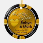 Lucky in Love Vegas Newlyweds Casino Chip Ornaments