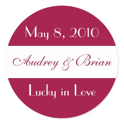 &quot;Lucky in Love&quot; Wedding Sticker