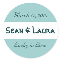 "Lucky in Love" Wedding Sticker