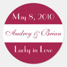 "Lucky in Love" Wedding Sticker