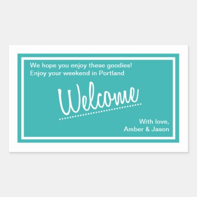 Lucky In Love - Welcome Bag Sticker - Aqua