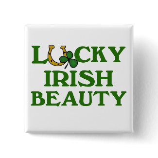 Lucky Irish Beauty T-shirts and Gifts button