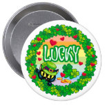 Lucky Irish Cat! Button