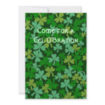 Lucky Irish Green Shamrocks Custom Custom Invite