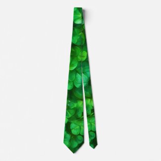 Lucky Irish Green Shamrocks Tie