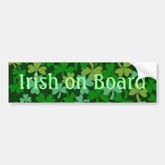 Lucky Irish on Board Green Shamrocks Custom