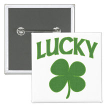 Lucky Irish Shamrock Button