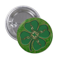 Lucky Irish Shamrock Pin Buttons