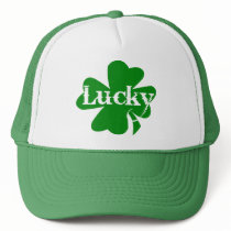 Lucky Irish St. Patricks Day Green Shamrock Trucker Hat